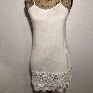 EZ Clothing double lace hem blouse, size small